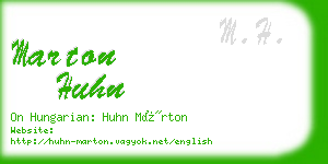 marton huhn business card
